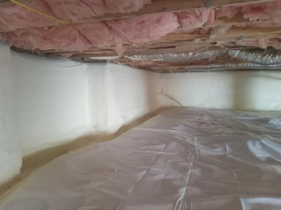 Crawl space encapsulation with closed-cell spray foam for Flat Roof Repair in Eagle